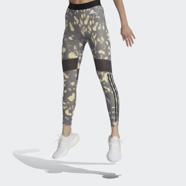 Legging 7/8 Imprimé Hyperglam Jaune Adidas