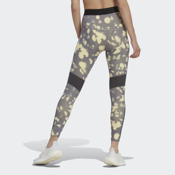 Legging 7/8 Imprimé Hyperglam Jaune Adidas