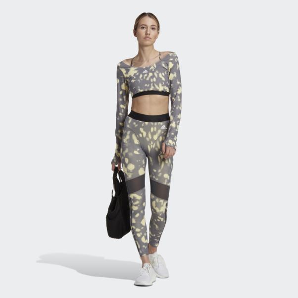 Legging 7/8 Imprimé Hyperglam Jaune Adidas