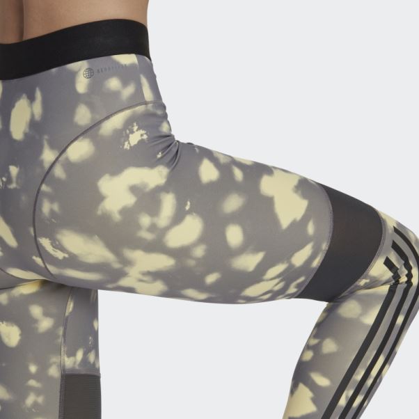 Legging 7/8 Imprimé Hyperglam Jaune Adidas