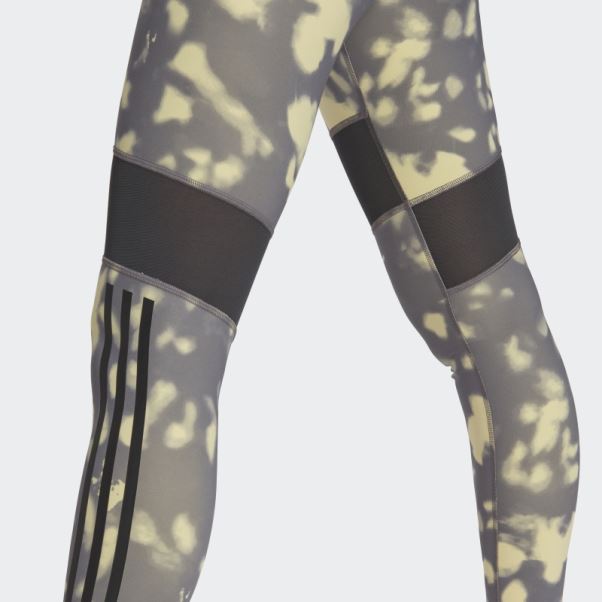 Legging 7/8 Imprimé Hyperglam Jaune Adidas