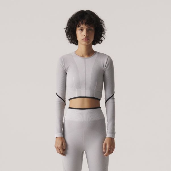 Mgh Solide Gris Hot Adidas By Stella Mccartney Truestrength Haut à Manches Longues