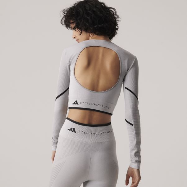 Mgh Solide Gris Hot Adidas By Stella Mccartney Truestrength Haut à Manches Longues