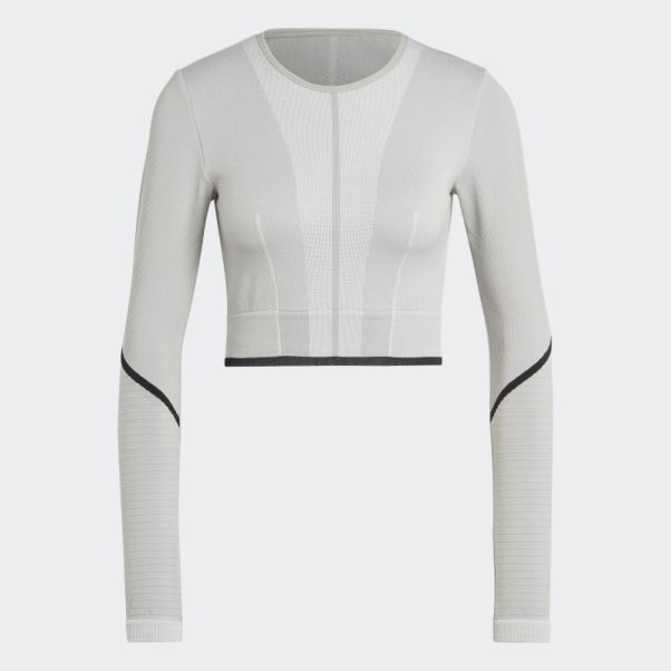 Mgh Solide Gris Hot Adidas By Stella Mccartney Truestrength Haut à Manches Longues