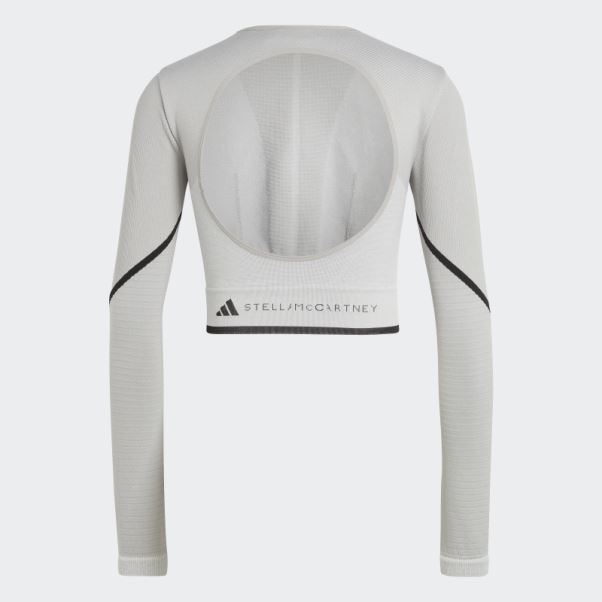 Mgh Solide Gris Hot Adidas By Stella Mccartney Truestrength Haut à Manches Longues