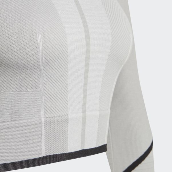 Mgh Solide Gris Hot Adidas By Stella Mccartney Truestrength Haut à Manches Longues
