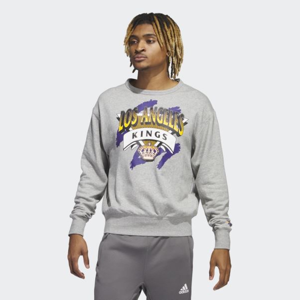 Sweat Adidas Gris Moyen Vintage Crew Kings