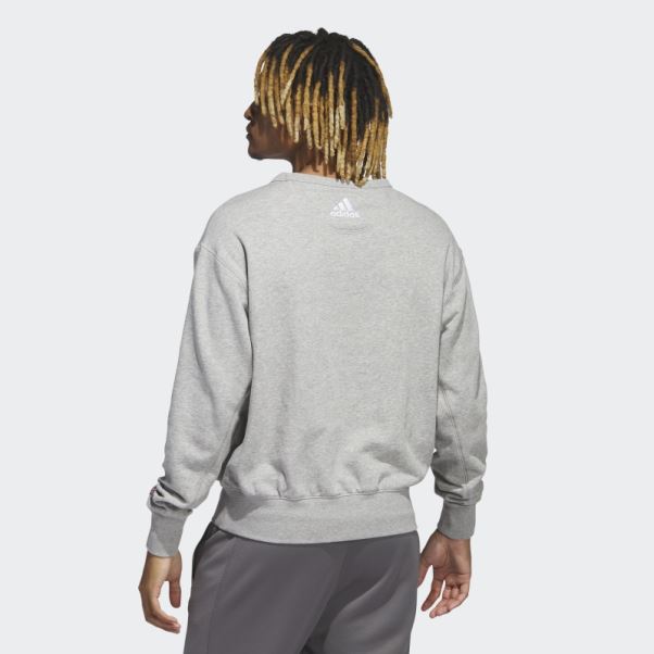 Sweat Adidas Gris Moyen Vintage Crew Kings