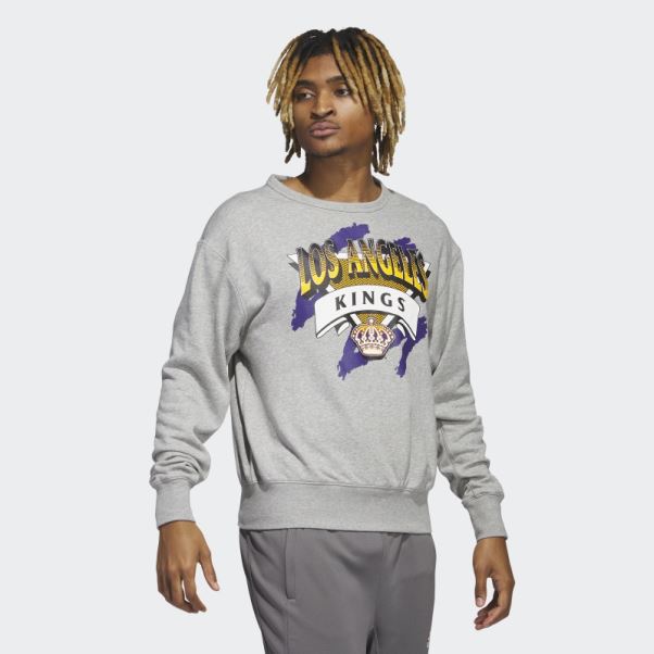 Sweat Adidas Gris Moyen Vintage Crew Kings