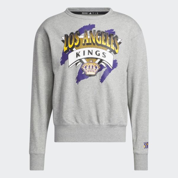 Sweat Adidas Gris Moyen Vintage Crew Kings
