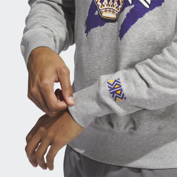 Sweat Adidas Gris Moyen Vintage Crew Kings