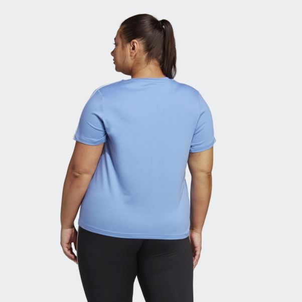 Adidas Aeroready Train Essentials 3-stripes T-shirt (grande Taille) Bleu