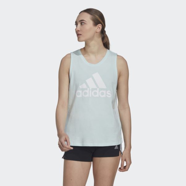 Débardeur Gros Logo Essentials Bleu Adidas