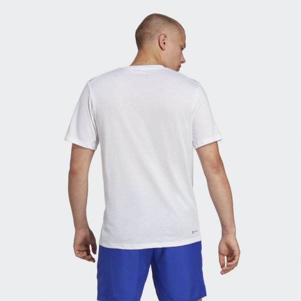 Adidas T-shirt D'entraînement Confort Blanc Train Essentials