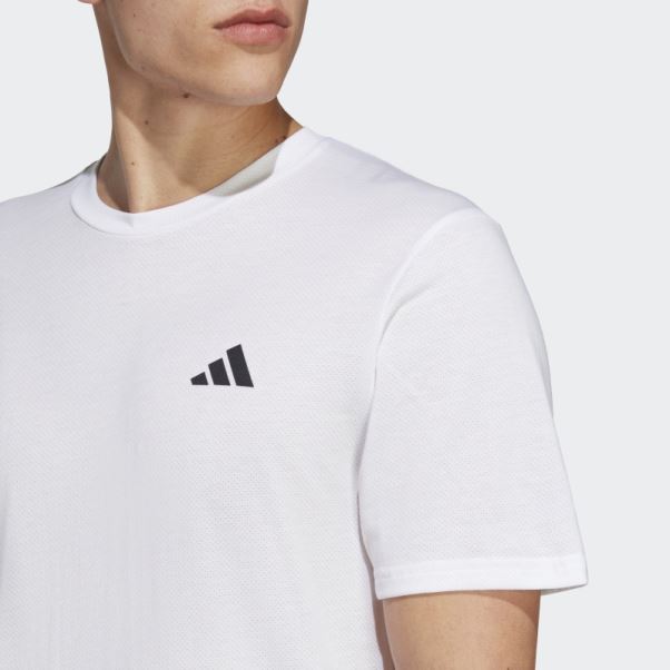 Adidas T-shirt D'entraînement Confort Blanc Train Essentials