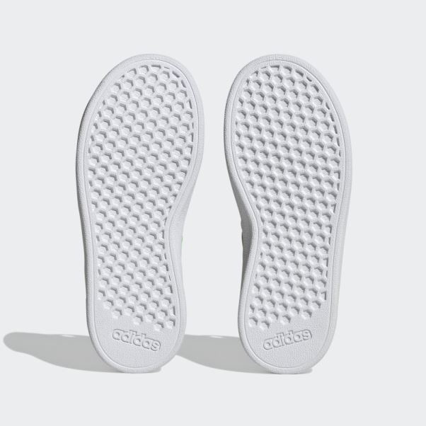 Chaussures Adidas Grand Court à Lacets élastiques Et Sangle Supérieure Rose Vif