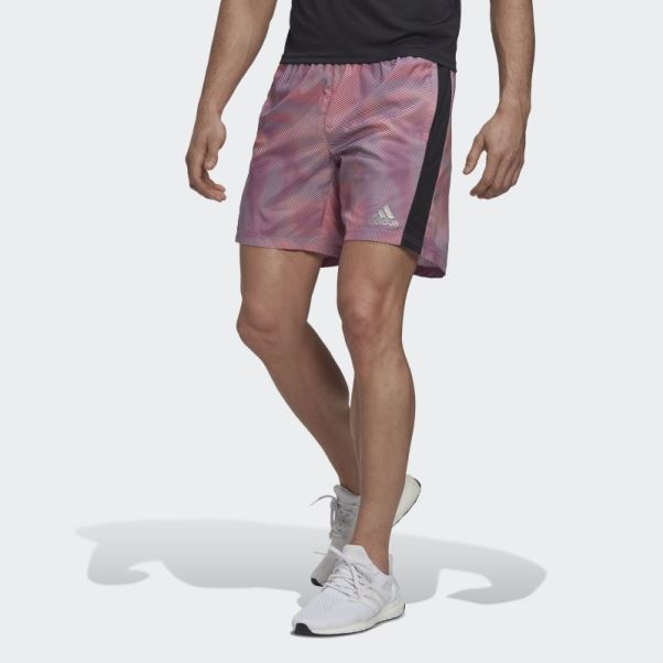 Short Adidas Orange Own The Run Colorblock