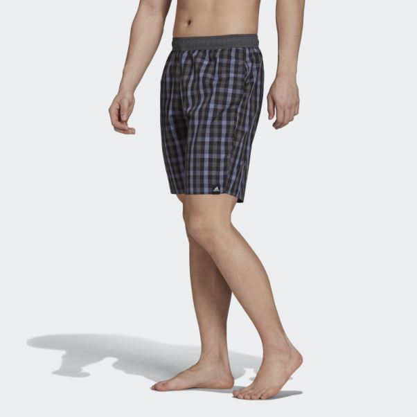 Adidas Short De Bain Classique à Carreaux Noir