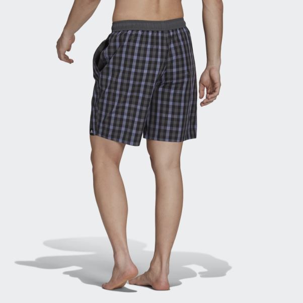 Adidas Short De Bain Classique à Carreaux Noir