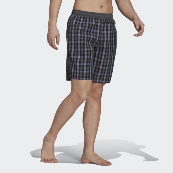 Adidas Short De Bain Classique à Carreaux Noir