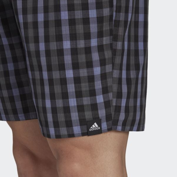 Adidas Short De Bain Classique à Carreaux Noir