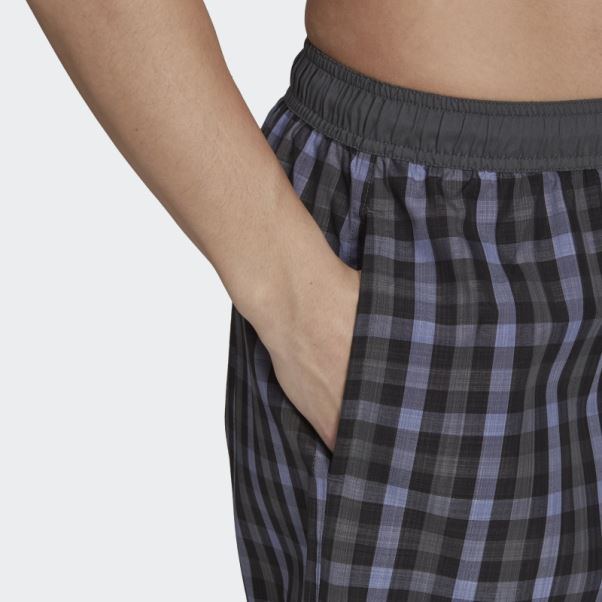 Adidas Short De Bain Classique à Carreaux Noir