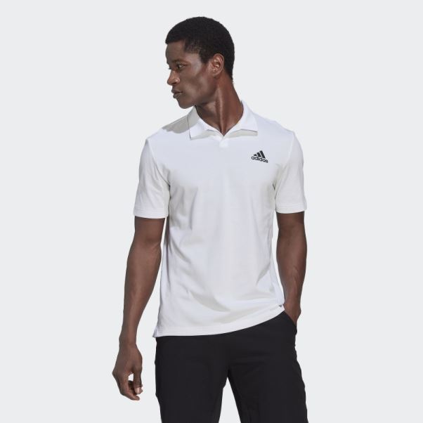 Polo De Tennis à 3 Barres Clubhouse Adidas Blanc