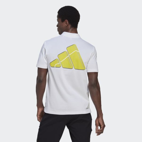 Polo De Tennis à 3 Barres Clubhouse Adidas Blanc