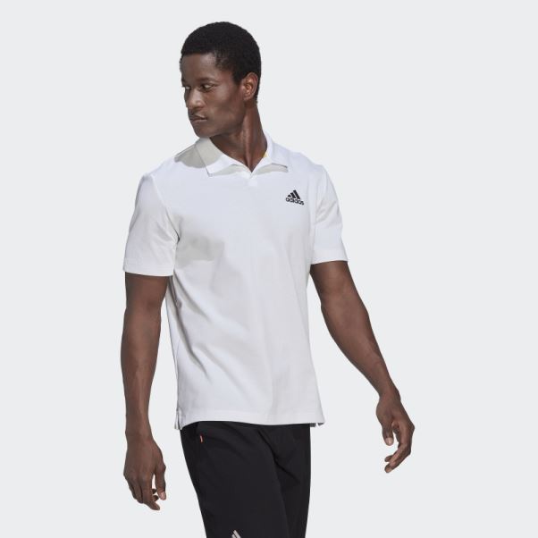 Polo De Tennis à 3 Barres Clubhouse Adidas Blanc
