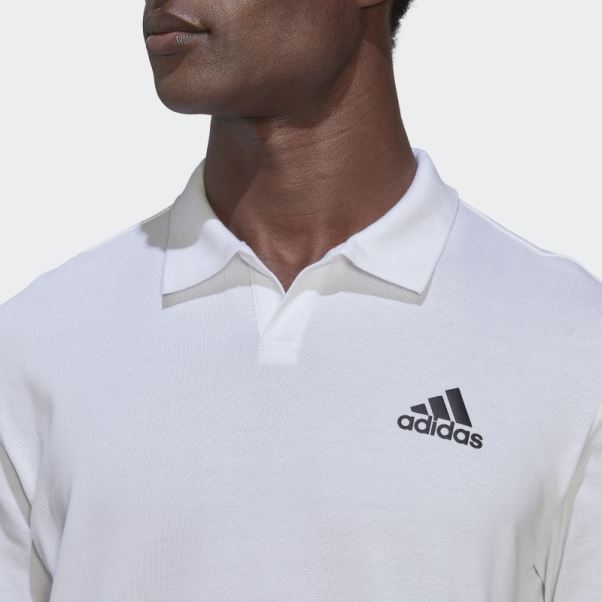 Polo De Tennis à 3 Barres Clubhouse Adidas Blanc