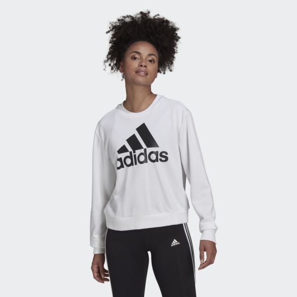 Sweat Ample Logo Essentials Adidas Blanc