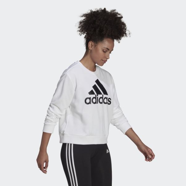 Sweat Ample Logo Essentials Adidas Blanc