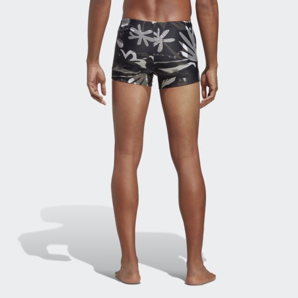 Boxer De Bain Graphique Floral Noir Adidas