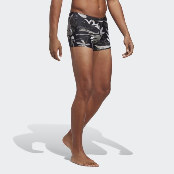 Boxer De Bain Graphique Floral Noir Adidas