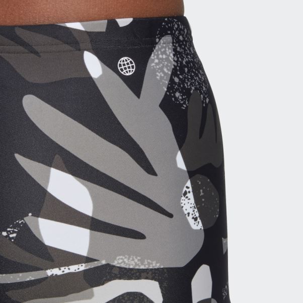 Boxer De Bain Graphique Floral Noir Adidas