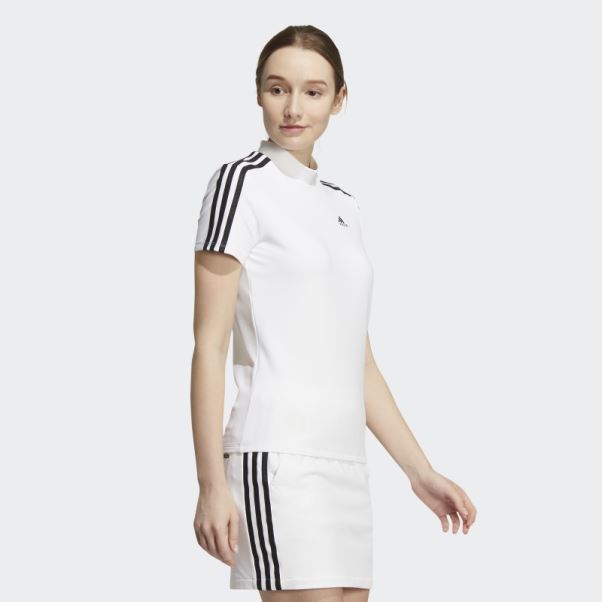 T-shirt Col Montant 3 Bandes Blanc Adidas