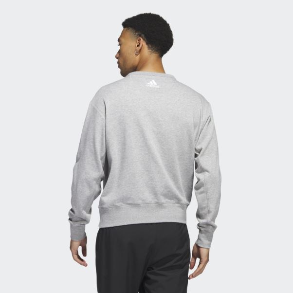 Sweat Crew Vintage éclair Gris Moyen Adidas