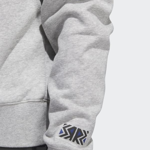Sweat Crew Vintage éclair Gris Moyen Adidas