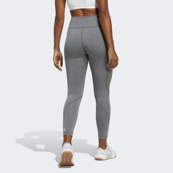 Legging D'entraînement Optime Chiné Gris Foncé Adidas