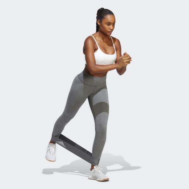 Legging D'entraînement Optime Chiné Gris Foncé Adidas