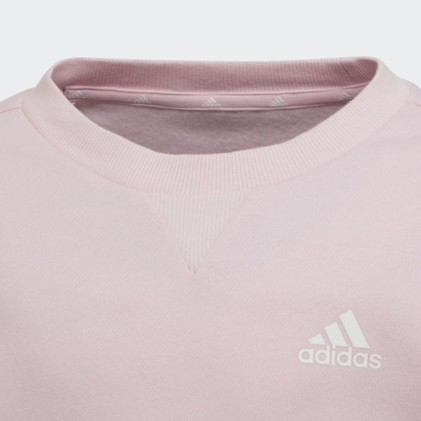 Sweat Ras Du Cou à 3 Bandes Adidas Essentials Rose