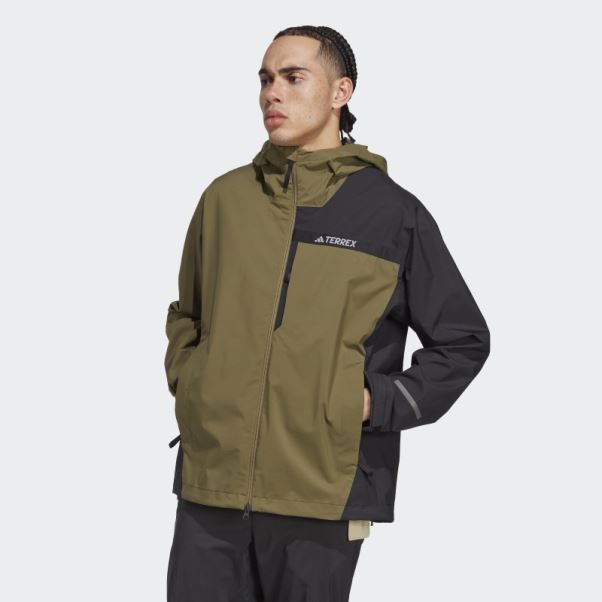 Veste De Pluie 2,5 Couches Terrex Multi Rain.rdy Olive Adidas