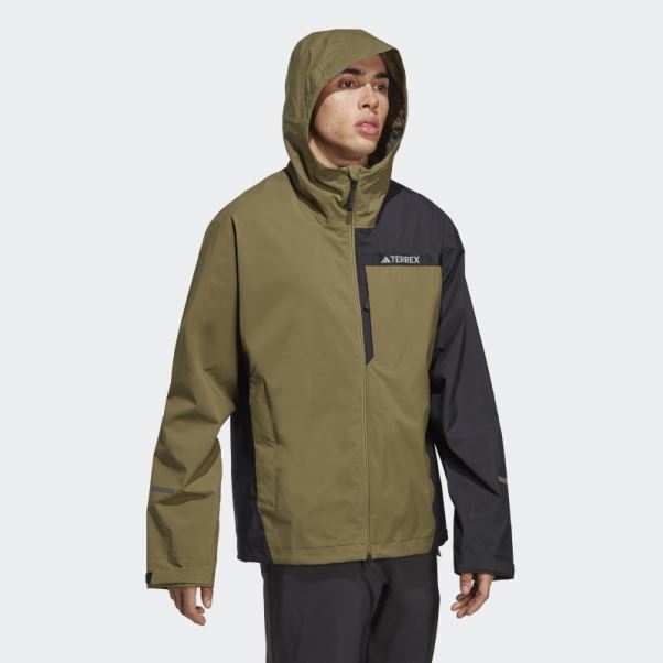 Veste De Pluie 2,5 Couches Terrex Multi Rain.rdy Olive Adidas