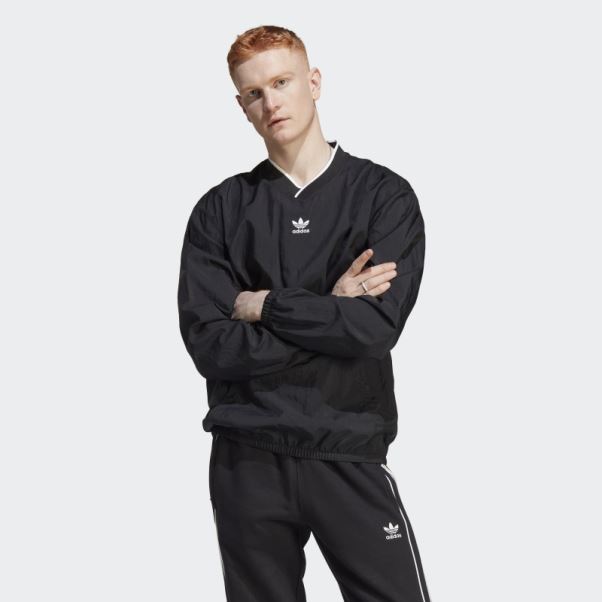 Adidas Rekive Haut Tissé à Manches Longues Noir Fashion
