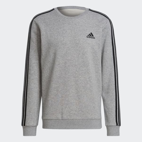Sweat Essentials Fleece 3-stripes Gris Moyen Adidas