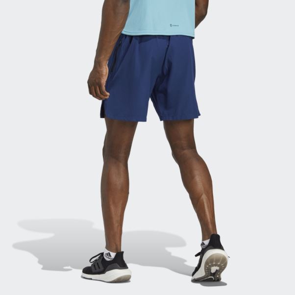 Adidas Short D'entraînement Moleté Bleu Foncé