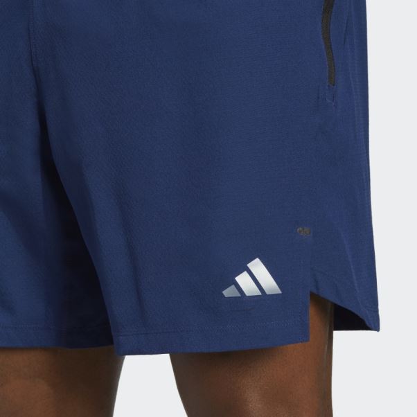 Adidas Short D'entraînement Moleté Bleu Foncé