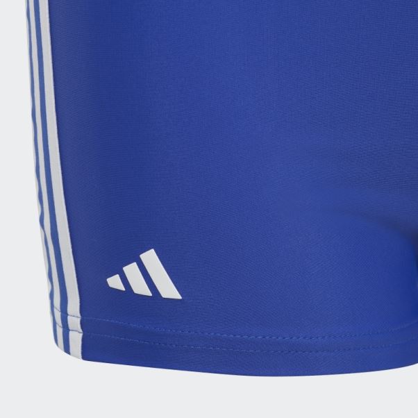 Boxer De Bain Classique 3 Bandes Adidas Bleu