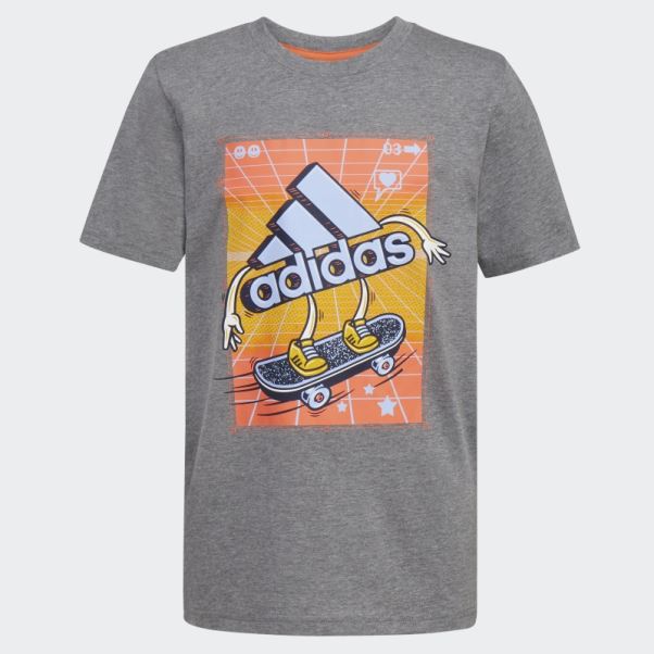 Adidas Chiné Skater Badge Of Sport Tee Gris Moyen