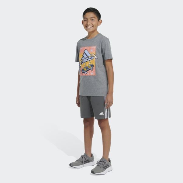 Adidas Chiné Skater Badge Of Sport Tee Gris Moyen